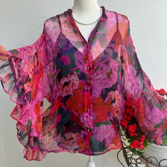 Johnny Was Lars 2 piece, silk blouse medium - Picture 3 of 9